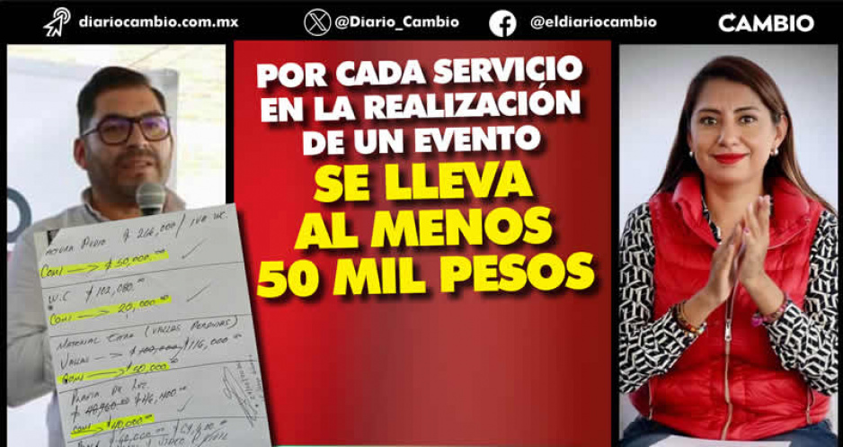 Exhiben cobros de moches de Hugo Medina, tesorero de Angélica Alvarado en contratos de Huejotzingo