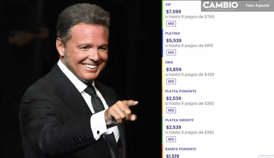 Boletos para concierto de Luis Miguel en Puebla… ¡llegan hasta los 7 mil pesos!
