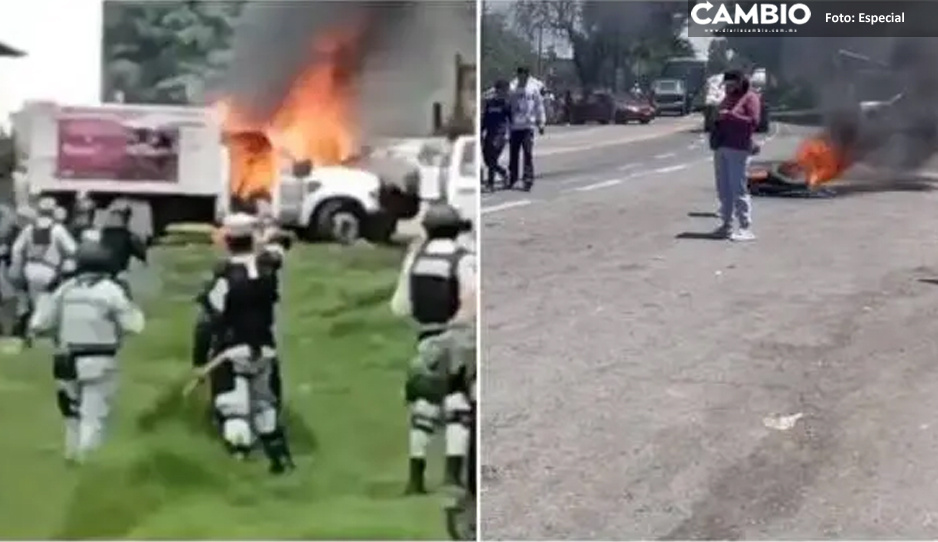Manifestantes bloquean la México-Cuernavaca, queman autos y llantas (VIDEO)