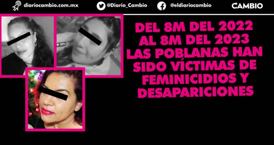 En un año 90 feminicidios y 234 mujeres desaparecieron en la entidad poblana