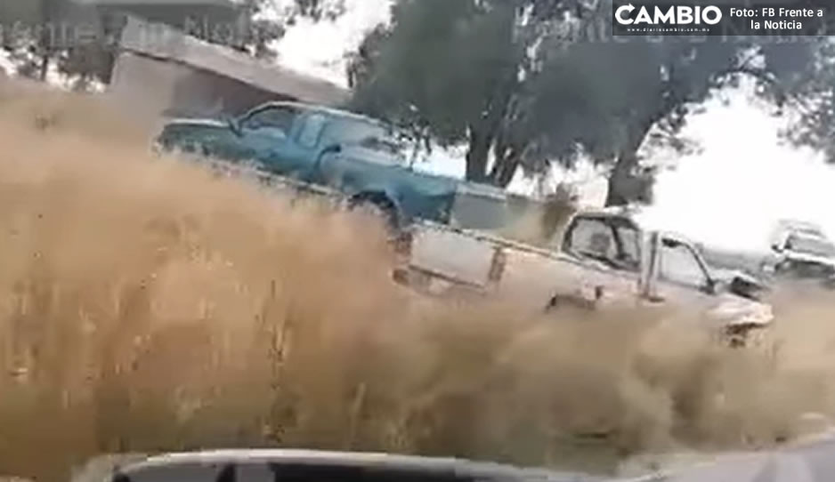 Persecución termina en aparatoso choque entre los límites de Puebla y Tlaxcala (VIDEO)