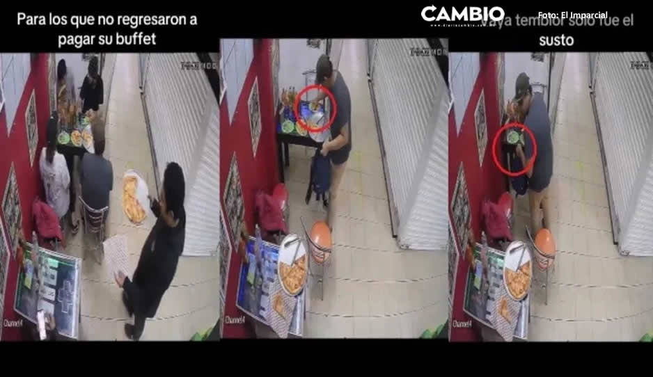 ¡Qué agarrado! Joven regresa por su pizza durante sismo y se va sin pagar (VIDEO)