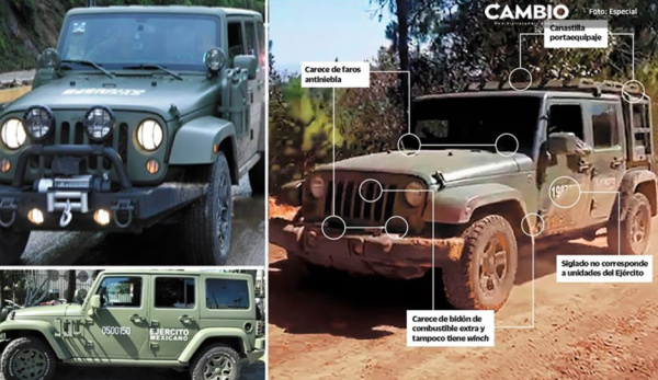 Estas son las diferencias entre los Jeeps clonados de Los Tlacos con los de la SEDENA