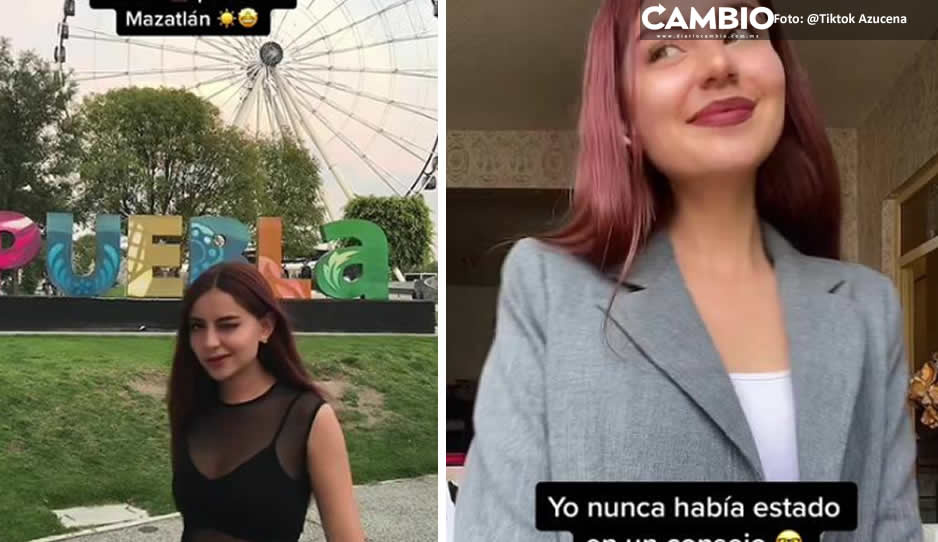Azucena, la poblana que rompe las redes por ser maestra y edecán (VIDEO)
