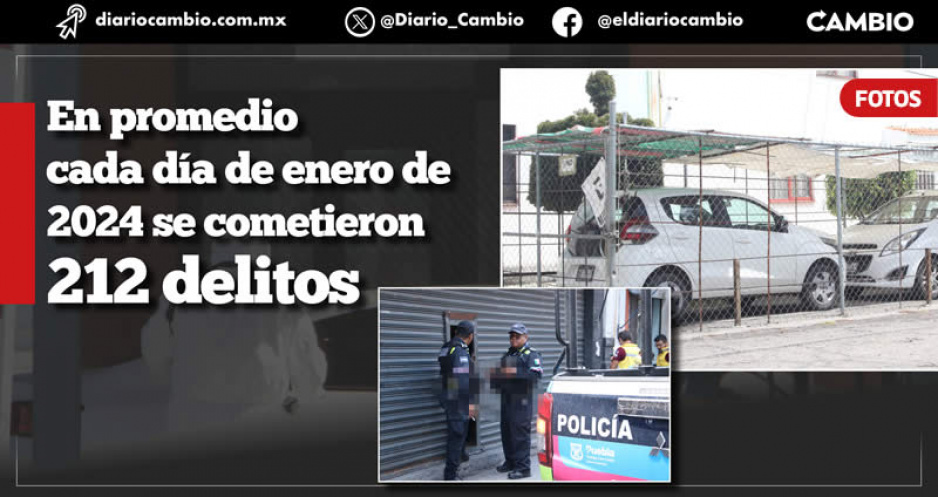 Aumenta 9.5 % la incidencia delictiva al compararse enero 2023 vs enero 2024