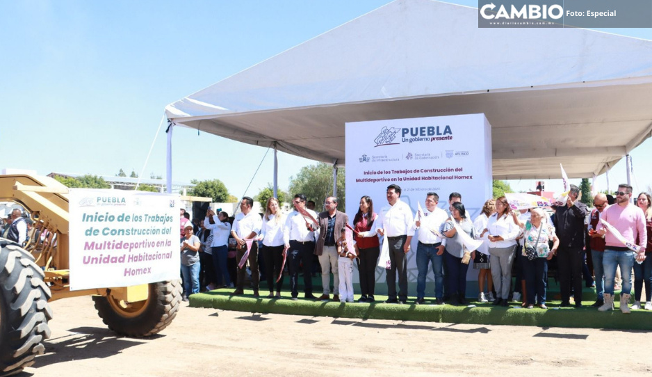 Arranca Ariadna Ayala construcción de mutideportivo en Homex Atlixco