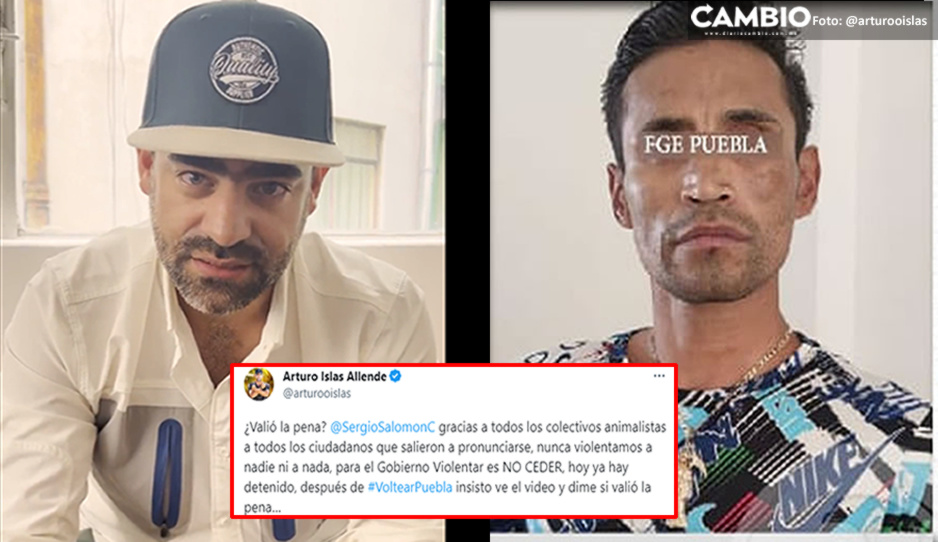 Arturo Islas agradece a Sergio Salomón la detención del agresor de la perrita Enedina (VIDEO)