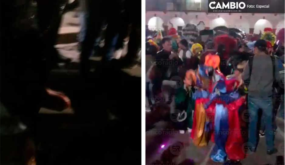 Balacera en carnaval de Moyotzingo deja un muerto y un niñito herido (VIDEO)