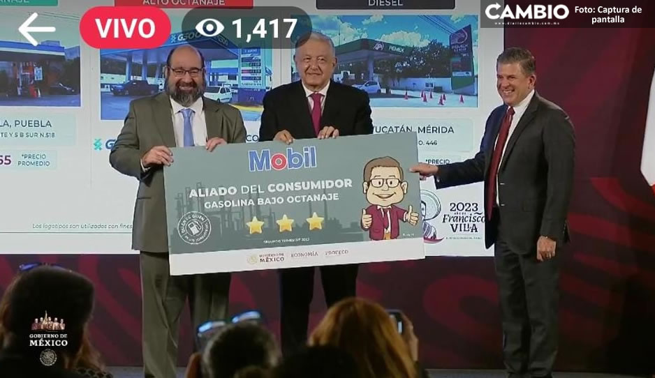 Profeco premia a la gasolinera Móbil de la 49 Poniente por mantener su precio bajo