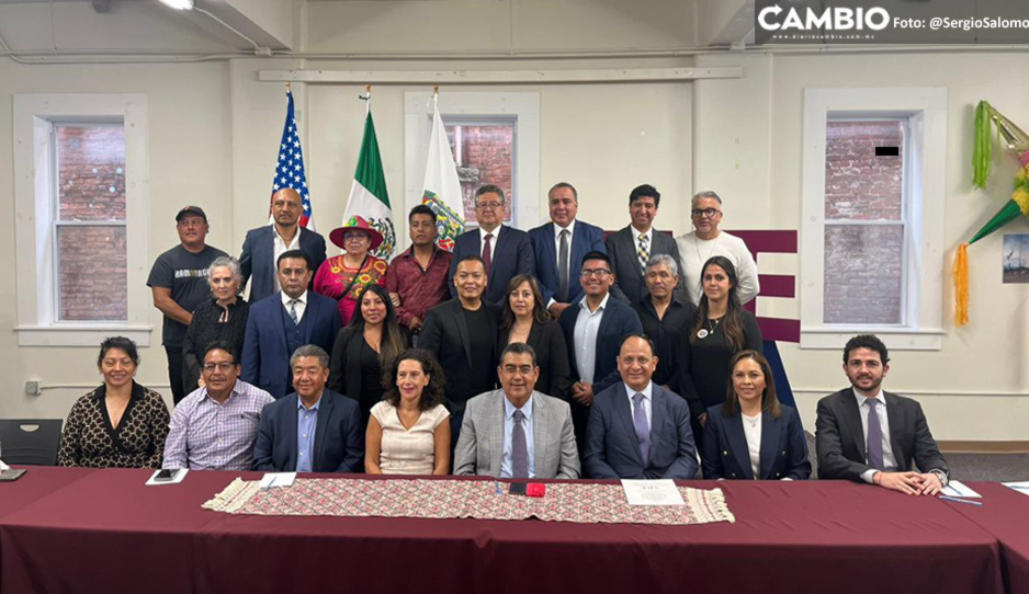 Sergio Salomón continúa su gira por EU: se reúne con integrantes de &quot;Mi Casa es Puebla&quot;