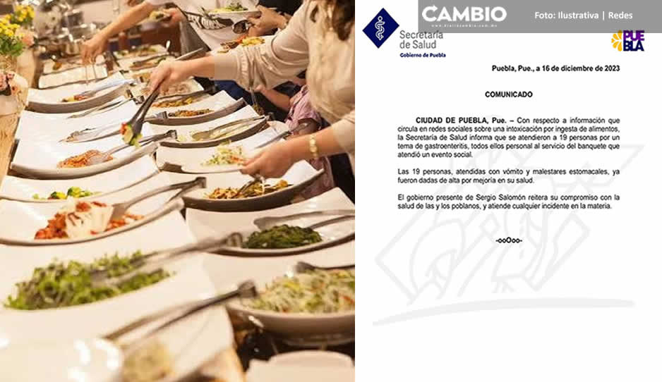 No se intoxicaron los burócratas en su festejo: fueron 19 empleados del servicio de banquetes