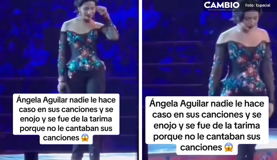 VIDEO: ¡Hizo berrinche! Tras no corear sus canciones, Ángela Aguilar se va del escenario