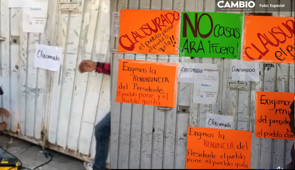 Pobladores clausuran la presidencia auxiliar de Xalmimilulco, se oponen a construcción de Casas Aras