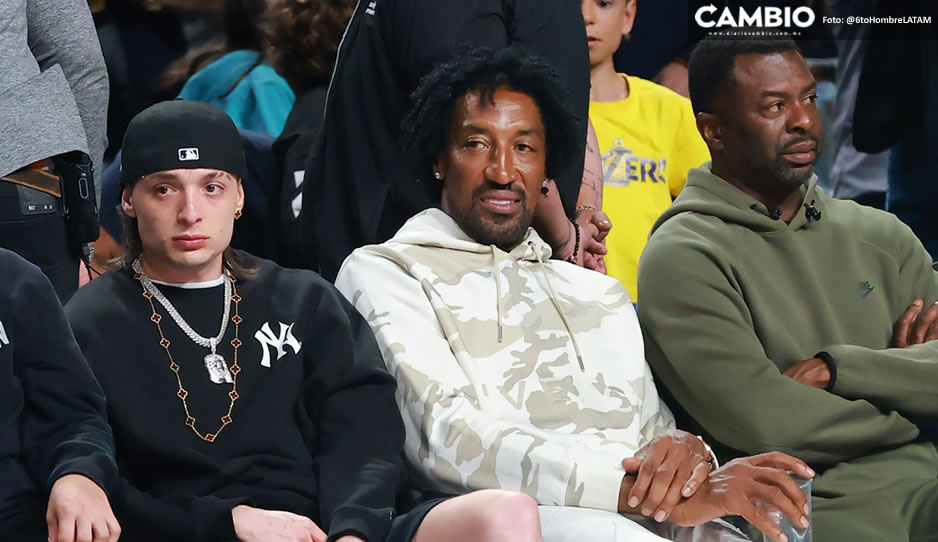 VIDEO: Peso Pluma y el legendario Scottie Pippen ven juntos el juego de la NBA México