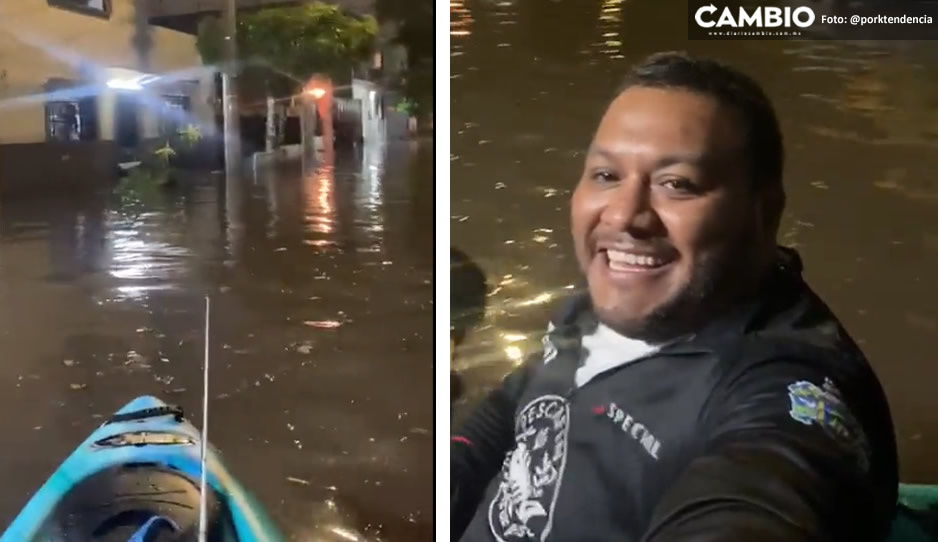 VIDEO: Pasean en kayak por calles de Guadalajara tras fuertes inundaciones