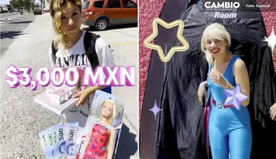 Por sólo vestirse de Barbie y salir a la calle ¡ganó 3 mil pesos! (VIDEO)