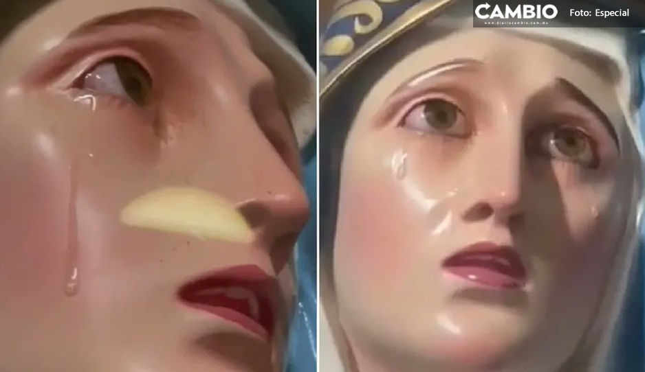 ¿¡Un milagro!? Captan a imagen de la Virgen de Dolores llorando (VIDEO)