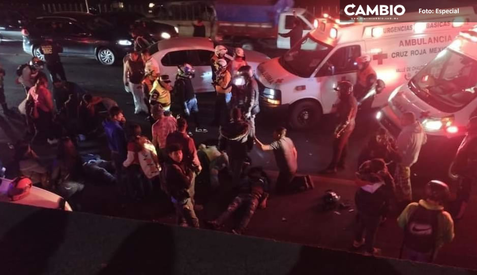 Suman tres peregrinos muertos y 13 heridos tras ser atropellados por ebrio en la México-Puebla