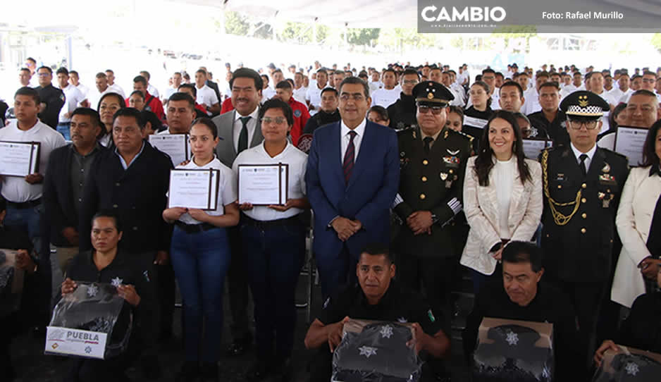 Encabeza Sergio Salomón graduación del curso de Formación Inicial para Policía Preventivo Municipal (VIDEO)