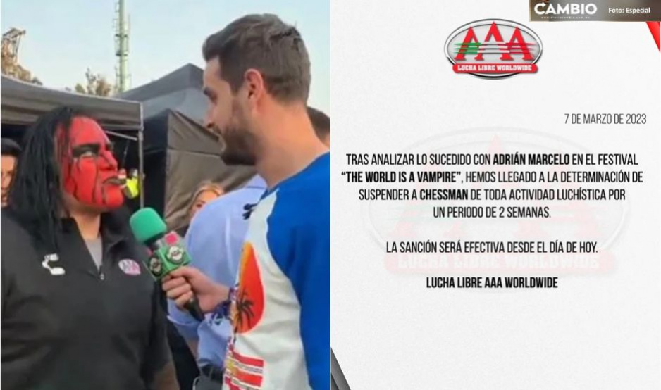 AAA suspende a Chessman tras golpear a Adrián Marcelo