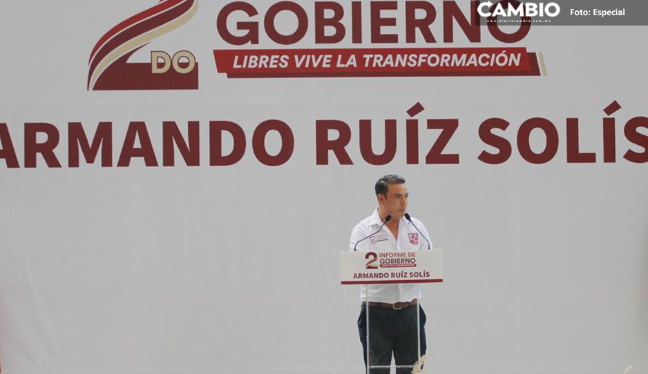 Armando Ruiz Solís rinde su segundo informe; destacó la inversión a la seguridad y al campo