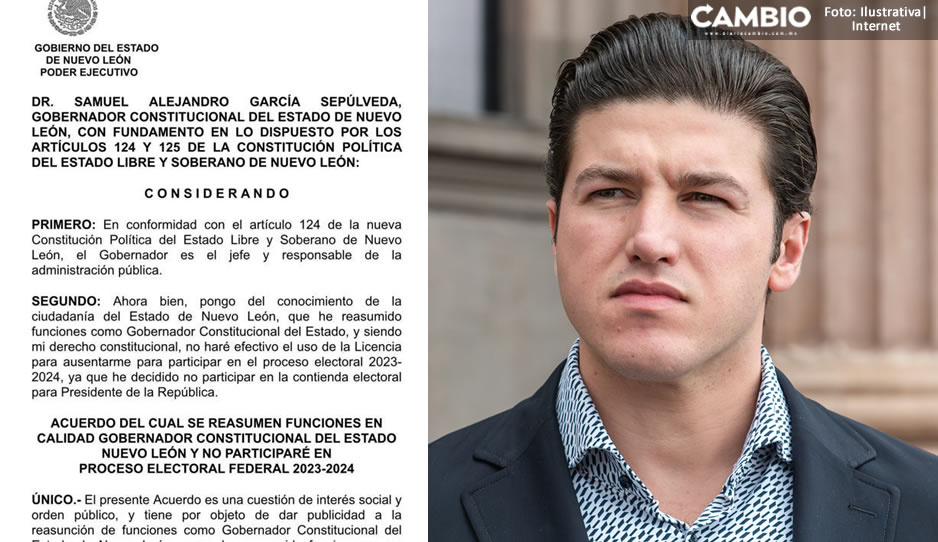 ¡Se apagó el &#039;fosfo&#039;! Samuel García confirma que declina buscar la presidencia en 2024