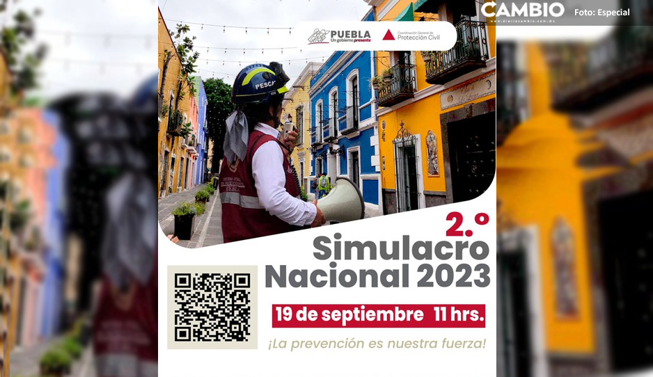 ¡No se te pase! Puebla participará en macro simulacro este martes 19 de septiembre