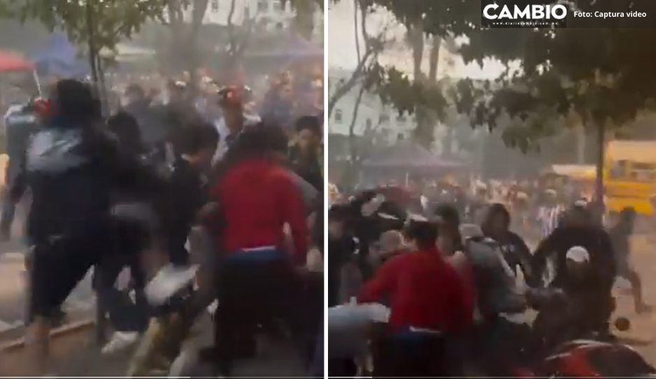 ¡Se armó la campal! Aficionados de Rayados vs Comunicaciones se pelean (VIDEO)