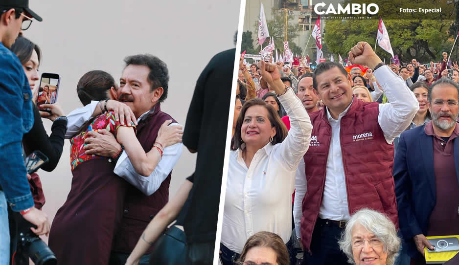 Sergio Salomón, Armenta y Nacho Mier en el cierre de precampaña de Claudia (FOTOS Y VIDEOS)