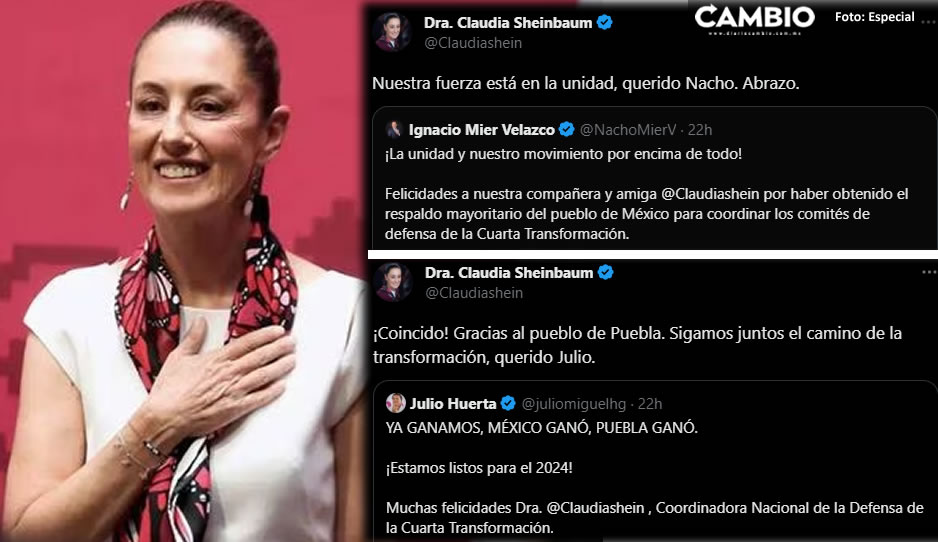 Sheinbaum contesta felicitaciones de Nacho Mier y Julio, pero ni topa a Armenta, Olivia, Doc Martínez