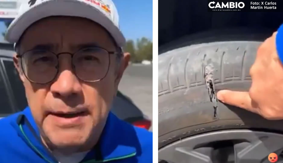 Carlos Martín denuncia ponchallantas en el Periférico Ecológico: me querían asaltar (VIDEO)