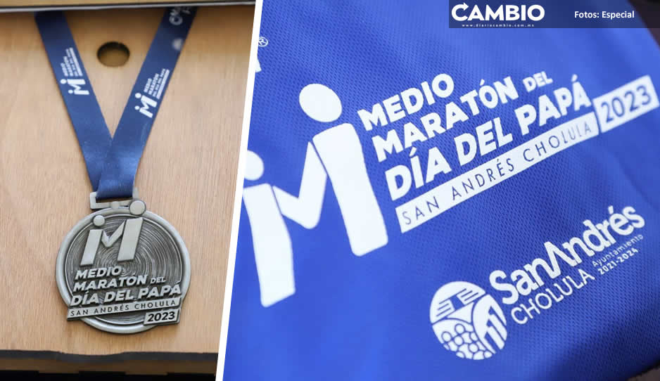 Ayuntamiento de San Andrés Cholula presenta playera y medalla para el Maratón del Día del Papá 2023