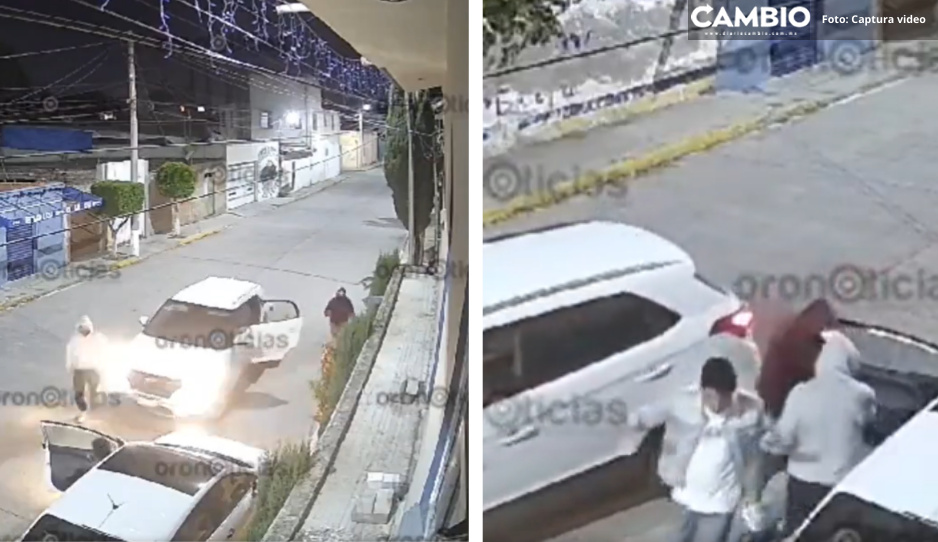 VIDEO: Encapuchados roban violentamente auto en Cholula