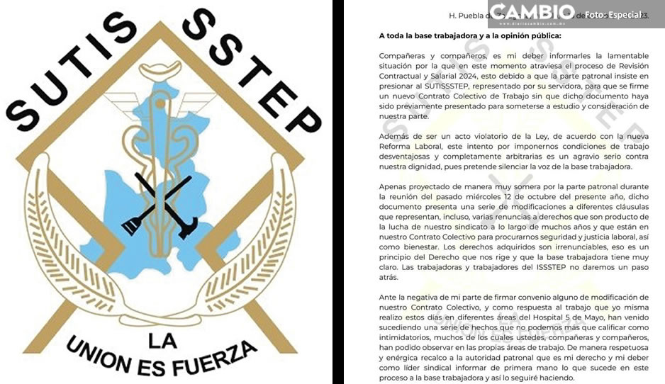 Trabajadores del SUTISSSTEP no firmarán Contrato Colectivo pese a presiones del ISSSTEP