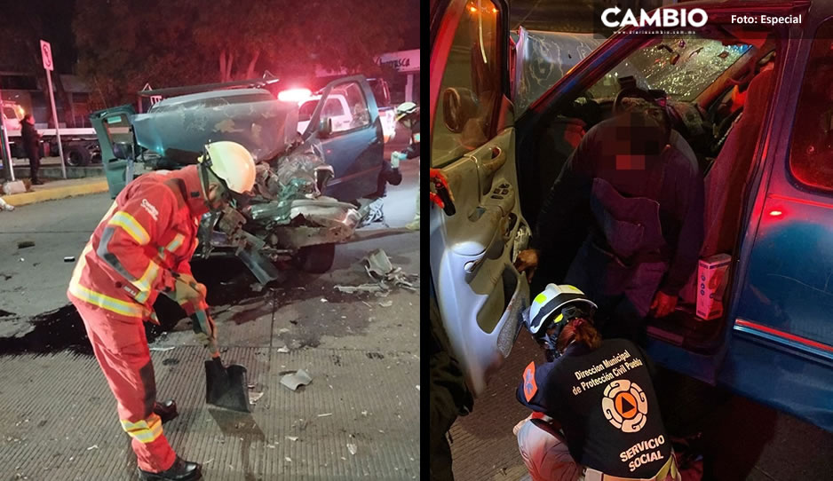 Familia resulta herida por chocar contra RUTA sobre Bulevar 5 de Mayo