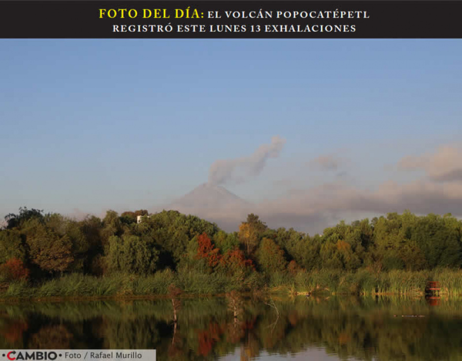 FOTO DEL DÍA: EL VOLCÁN POPOCATÉPETL REGISTRÓ ESTE LUNES 13 EXHALACIONES