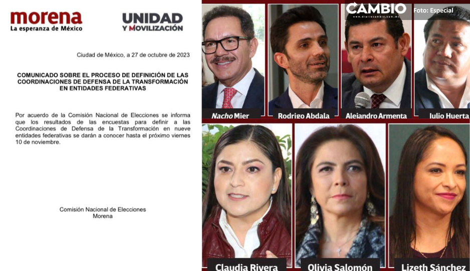 Se alarga la agonía en Puebla y los 8 estados: Morena retrasa anuncio al 10 de noviembre