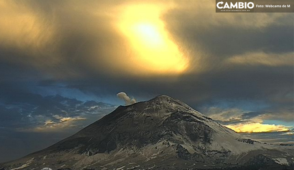 ¡Qué hermoso! Este es uno de los últimos atardeceres del Popocatépetl del año (FOTO)