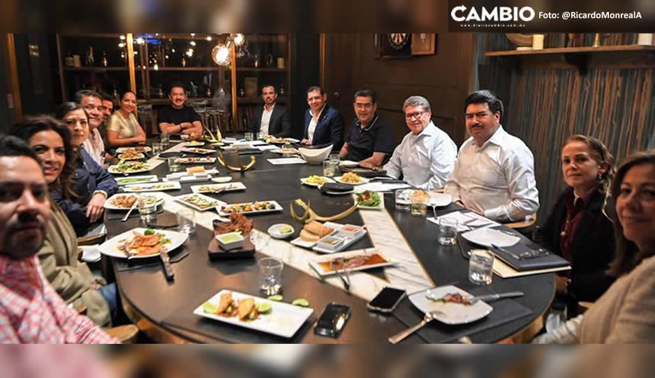 Monreal se reúne con Salomón, Armenta, Nacho y exaspirantes a la gubernatura de Puebla
