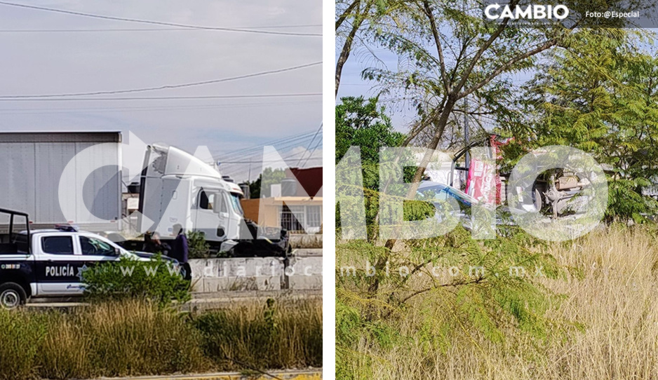 Robo de tractocamión desata persecución sobre Periférico; patrulla termina volcada