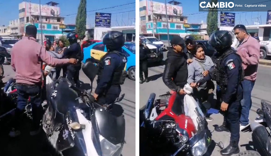 Tránsito de Texmelucan &#039;invade&#039; territorio tlaxcalteca para detener a motociclista (VIDEO)