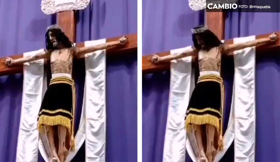 ¿Milagro? Captan momento en que cristo mueve la cabeza en misa de Amozoc (VIDEO)