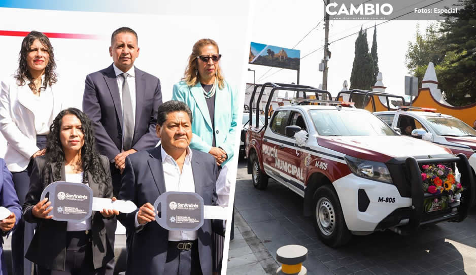 Edmundo Tlatehui entrega 9 patrullas a juntas auxiliares, inspectorías de San Andrés Cholula