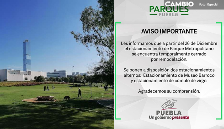 ¡Tómalo en cuenta! Estacionamiento del Parque Metropolitano estará cerrado