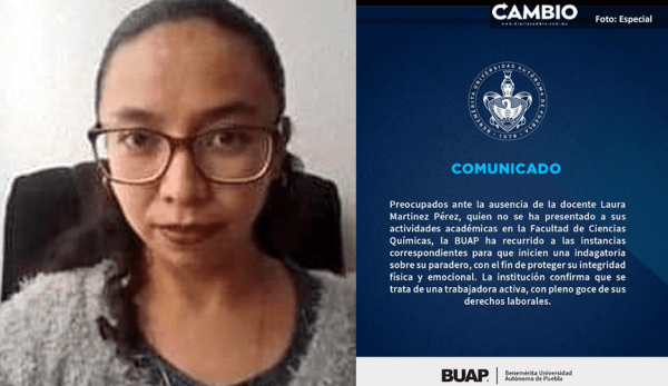 Reportan como desaparecida a Laura Martínez Pérez, docente de la BUAP