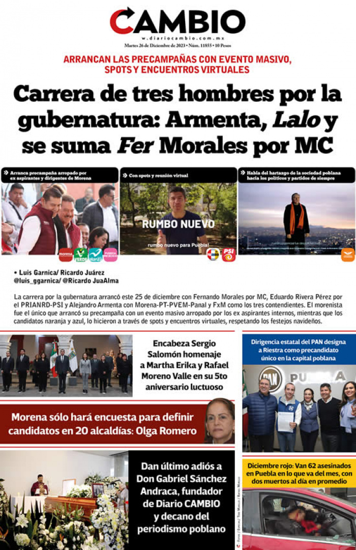 Carrera de tres hombres por la gubernatura: Armenta, Lalo y se suma Fer Morales por MC
