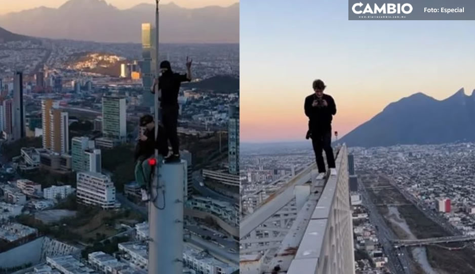 Increíble vista; influencer ucraniano se viraliza al escalar los edificios más altos de Monterrey (VIDEOS)