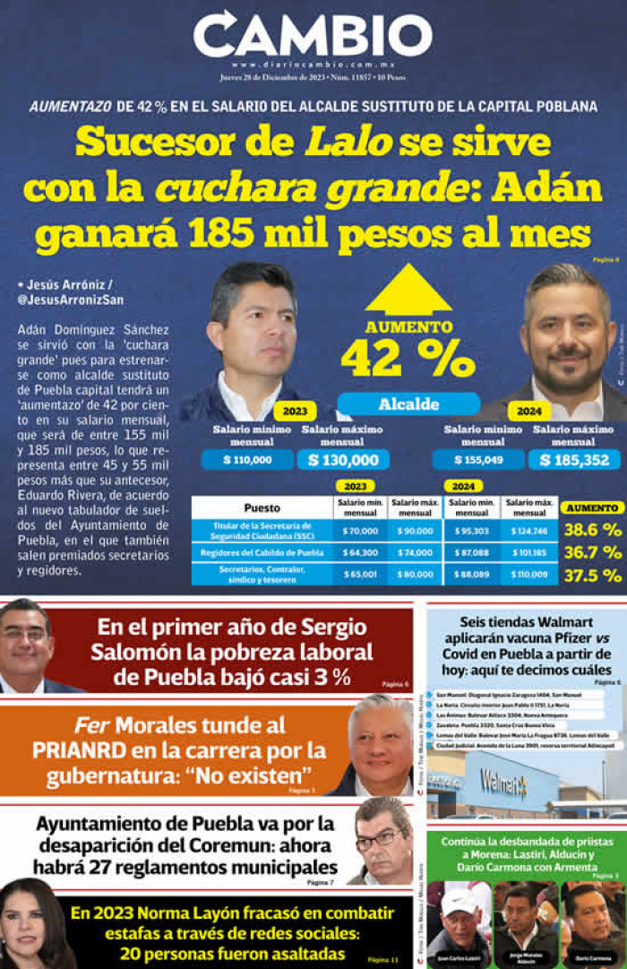 Sucesor de Lalo se sirve con la cuchara grande : Adán ganará 185 mil pesos al mes