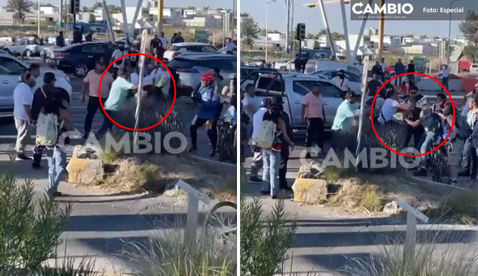 Zafarrancho en la Atlixcáyotl: golpean a ciclistas y reporteros tras manifestación (VIDEO)