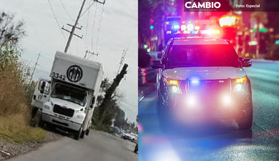 Delincuentes roban y abandonan camión en la Texmelucan-El Verde